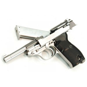 WE Модель пистолета Walther P38, металл, серебристый
